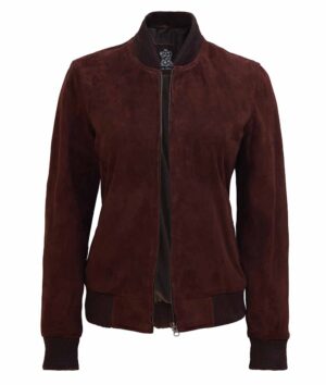 Adamsville Dark Brown Womens Suede Leather Jacket