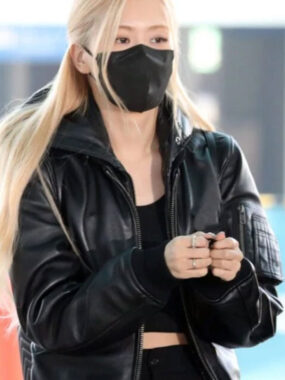 Blackpink Rose K-POP Fashion Bomber Leather Jacket