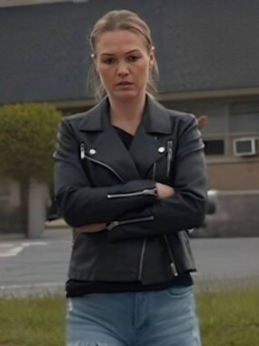 Julia Stiles Chosen Family 2024 Biker Leather Jacket