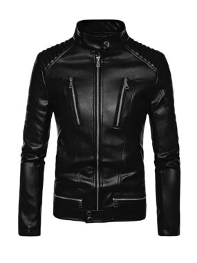 Men's Slim Fit Biker Faux Jacket