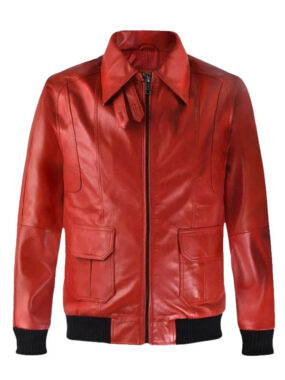 Men's Vintage Red Bomber Jacket