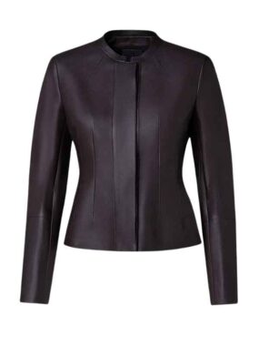 Women's Short Black Leather Jacket