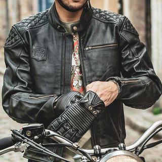Mens Biker Leather Jacket