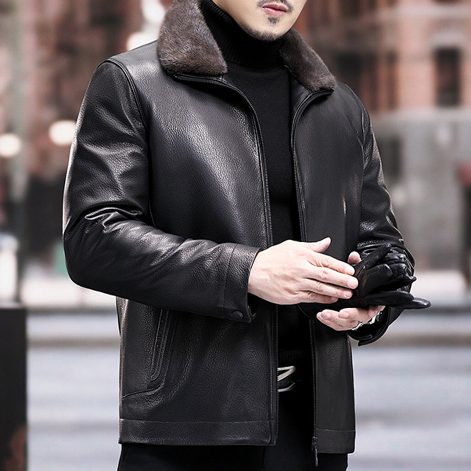 Mens Faux Leather Jackets