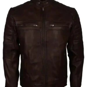 Mens-Dark-Brown-Vintage-Cafe-Racer-Biker-Leather-Jacket